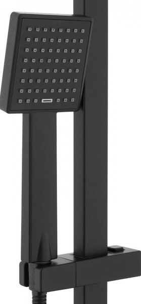 Erga Goba, set de dus cu robinet termostatic si cap de ploaie 30x30 cm, negru mat, ERG-YKA-BP.GOBA-THERM-30-BLK