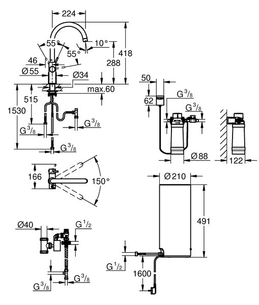 Grohe Red baterie de bucatarie cu boiler pe picior SuperSteel 30079DC1