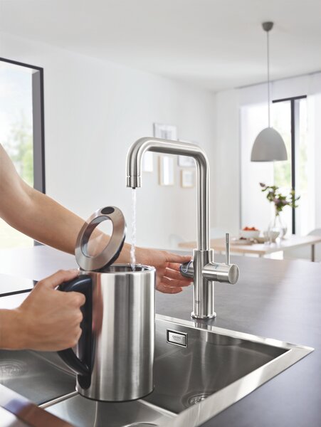 Grohe Blue set starter cu baterie bucătărie pe picior SuperSteel 31456DC1