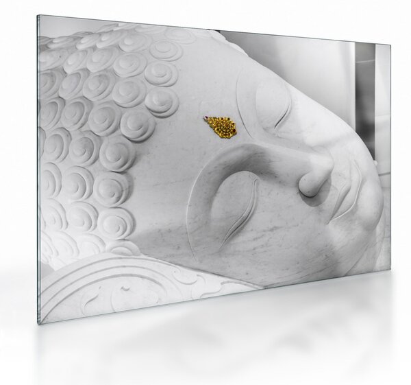 Tablou pe sticlă - Buddha alb (70x50 cm)