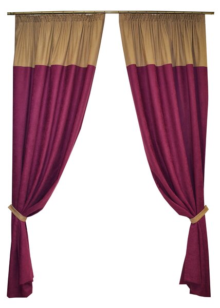 Set draperii Velaria suet pruna, 2x140x260 cm