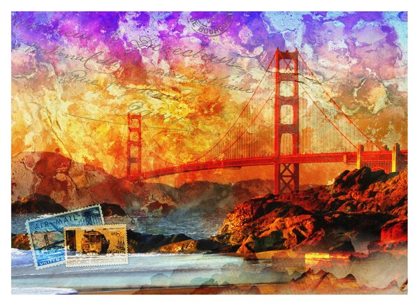 Tablou pe sticlă - Golden Gate, SanFrancisco, California (70x50 cm)