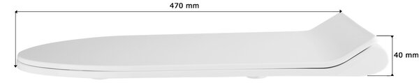 Gamma D8, scaun toaletă 470x365 mm, polipropilenă, SoftClose, EasyClean, alb lucios, GMA-D8