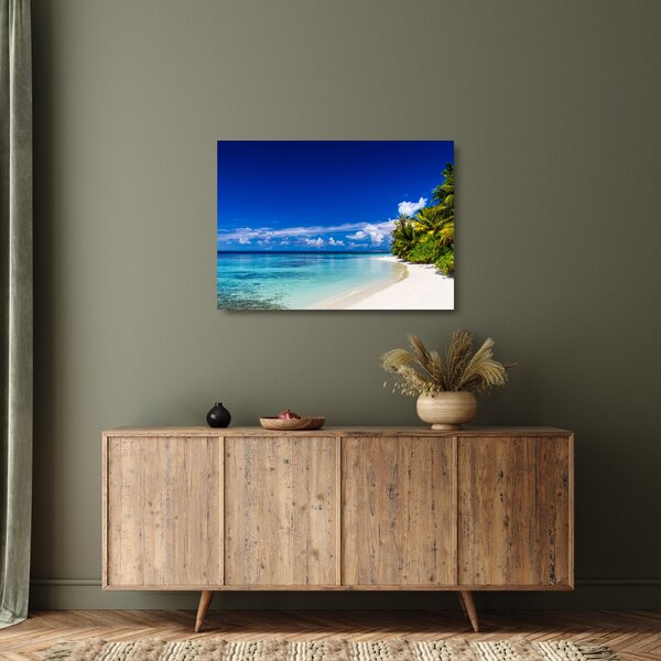 Tablou pe sticlă - Plaja tropicală (70x50 cm)