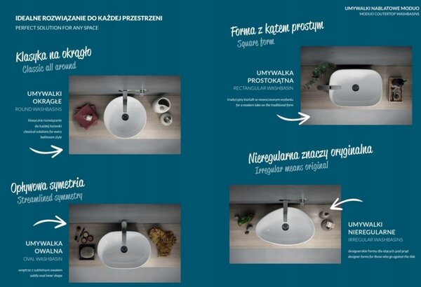 Cersanit Moduo, set dulap baie cu chiuveta blat 80x45x95 cm, stejar lucios alb, S801-444
