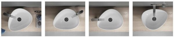 Cersanit Moduo, set dulap baie cu chiuveta blat 80x45x95 cm, stejar lucios alb, S801-444