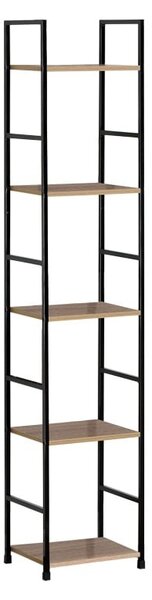 Biblioteca Azuel stejar negru otel 29x23.5x144 cm
