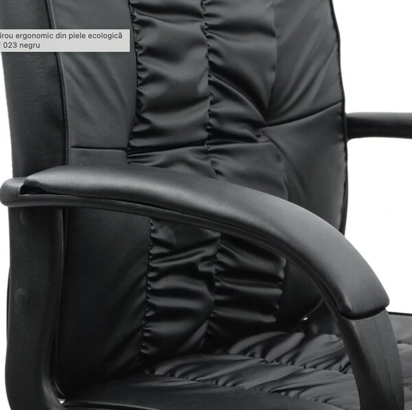 Scaun de birou URBAN, mecanism balans, piele ecologica, Negru