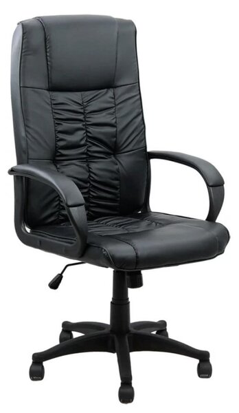 Scaun de birou URBAN, mecanism balans, piele ecologica, Negru