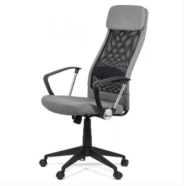Scaun de birou VORTEX, tetiera captusita, Mesh + Stofa, Gri