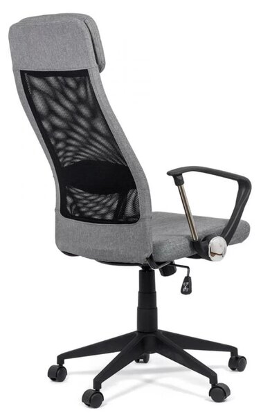 Scaun de birou VORTEX, tetiera captusita, Mesh + Stofa, Gri