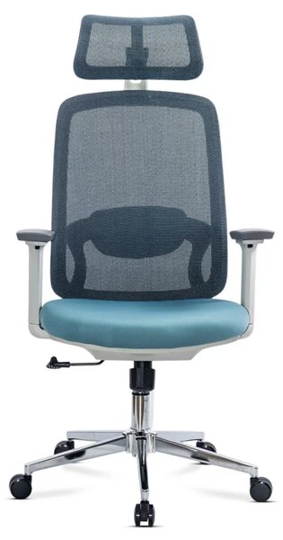 Scaun de birou SKY, brate 3D, suport lombar reglabil, Mesh + Textil, Bleu