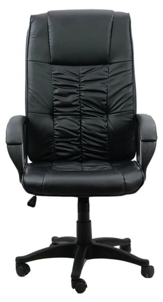 Scaun de birou URBAN, mecanism balans, piele ecologica, Negru