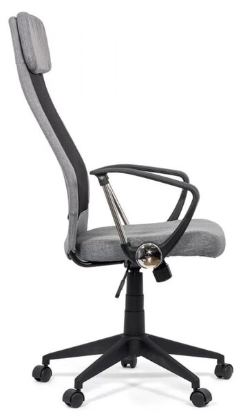 Scaun de birou VORTEX, tetiera captusita, Mesh + Stofa, Gri