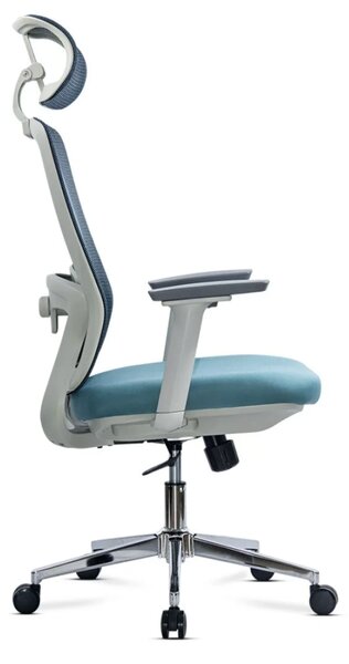 Scaun de birou SKY, brate 3D, suport lombar reglabil, Mesh + Textil, Bleu