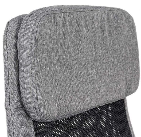 Scaun de birou VORTEX, tetiera captusita, Mesh + Stofa, Gri