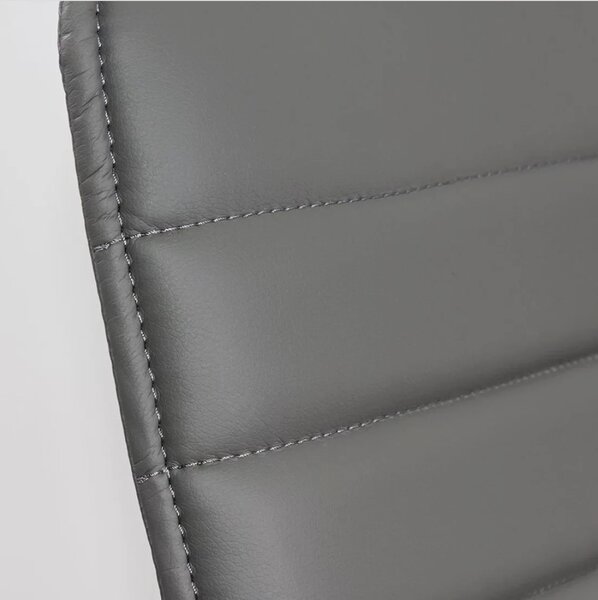 Scaun vizitator ELEGANCE, cadru cromat, piele ecologica, Gri