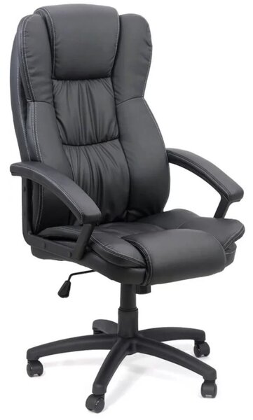 Scaun de birou EXECUTIVE, reglabil pe inaltime, piele ecologica, Negru