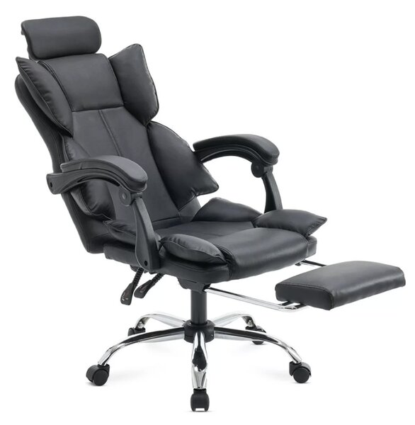 Scaun directorial Prime 105, negru, piele ecologica