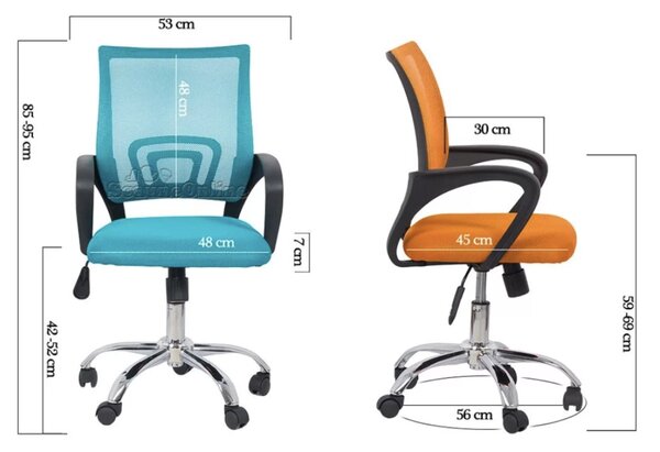 Scaun de birou JUNIOR, reglabil pe inaltime, Mesh, Negru