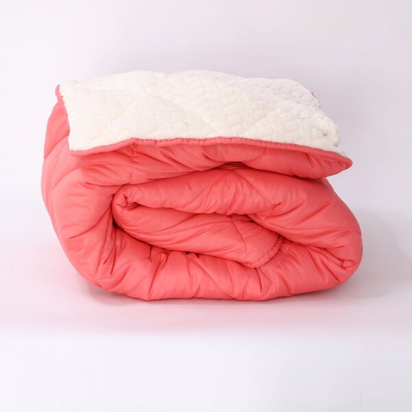 Pilota De Iarna Sherpa Coral Cu Blanita - Moale Si Confort Absolut 150X210 Cm
