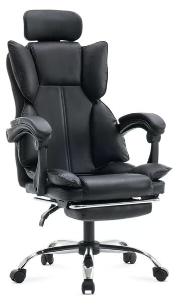 Scaun directorial Prime 105, negru, piele ecologica