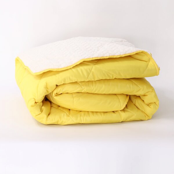 Pilota De Iarna Sherpa Yellow Cu Blanita - Moale Si Confort Absolut 150X210 Cm