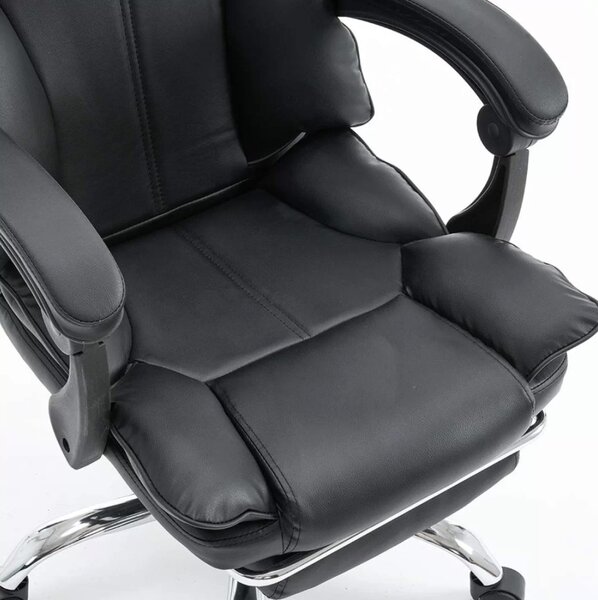 Scaun directorial Prime 105, negru, piele ecologica