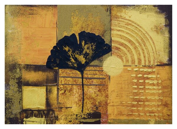 Tablou pe sticlă - Frunza ginkgo (70x50 cm)