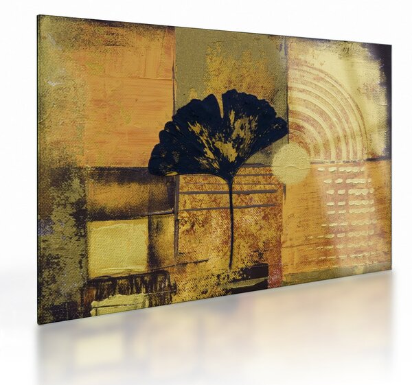 Tablou pe sticlă - Frunza ginkgo (70x50 cm)