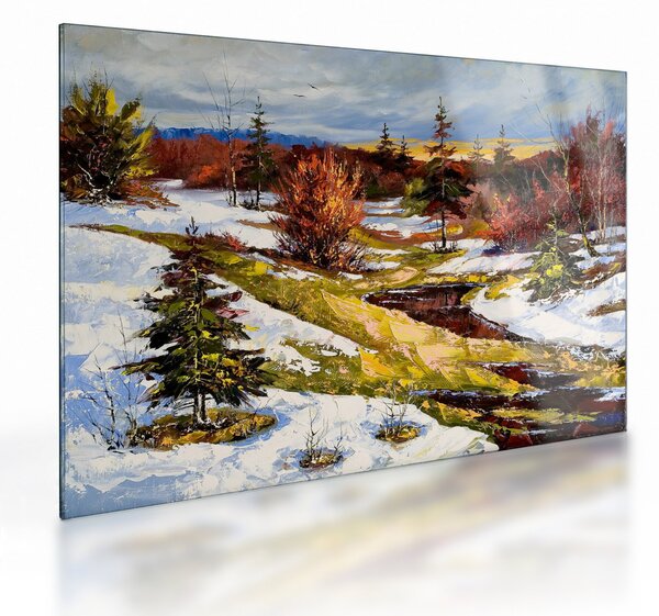 Tablou pe sticlă - Sosirea primăverii (70x50 cm)