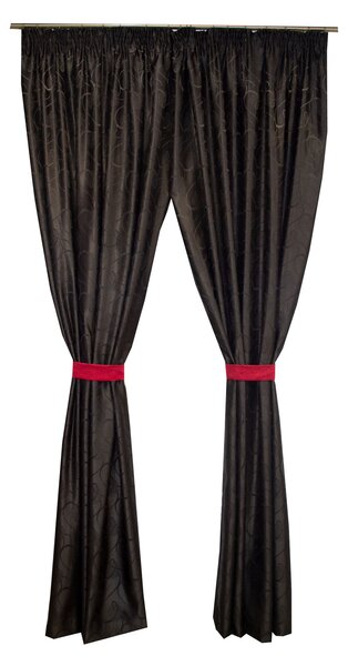 Set draperii Velaria jacard negru, 2 160x260 cm