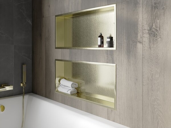 Mexen X-Wall-R, raft de perete cu guler 75 x 30 cm, auriu lucios 1950753010