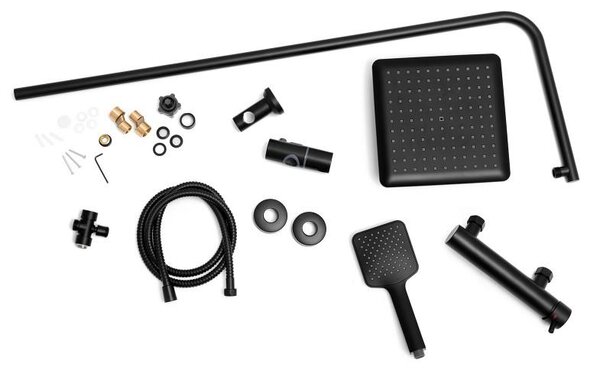 Erga Bodo, set de dus cu cap de ploaie 23x23cm, negru mat, ERG-YKA-BP.BODO-23-BLK