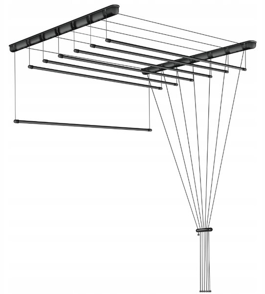 Erga Erga, cuier de tavan pentru uscarea rufelor 7x160 cm, negru, ERG-SEP-10SUSSU7PCZ16