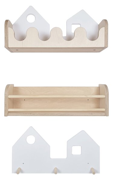Set 2 rafturi perete + Cuier Montessori NEST SET
