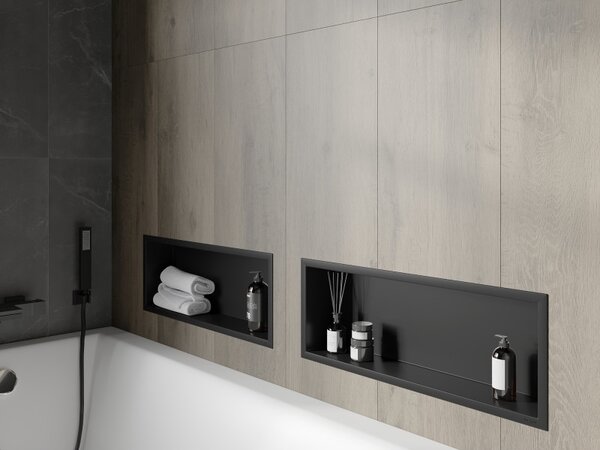 Mexen X-Wall-R, raft de perete cu guler 60 x 20 cm, negru mat, 1970602010