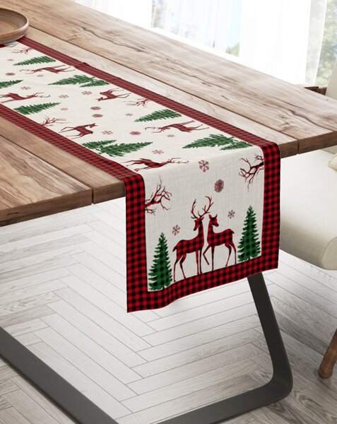Napron Craciun bumbac 100% 40x200cm, Santa