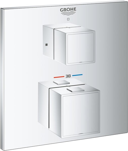 Grohe Grohtherm Cube baterie de duș ascuns cu termostat StarLight Chrome 24153000