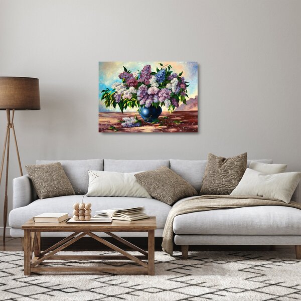 Tablou pe sticlă - Buchet de liliac (70x50 cm)