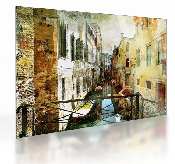 Tablou pe sticlă - Strada din Veneția (70x50 cm)