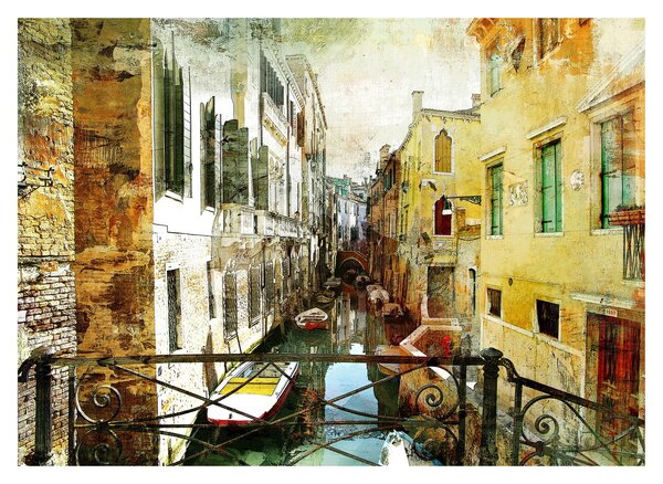 Tablou pe sticlă - Strada din Veneția (70x50 cm)