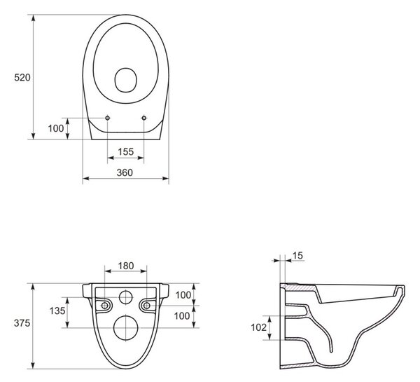 Cersanit Delfi, cadru încastrat System40 MECH + vas WC montat pe perete Delfi + buton cromat Enter II, S701-767