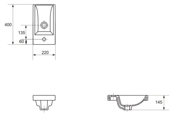 Cersanit Mille, mobilier WC suspendat 392x214x590 mm + lavoar ceramic Como, alb mat, S801-568
