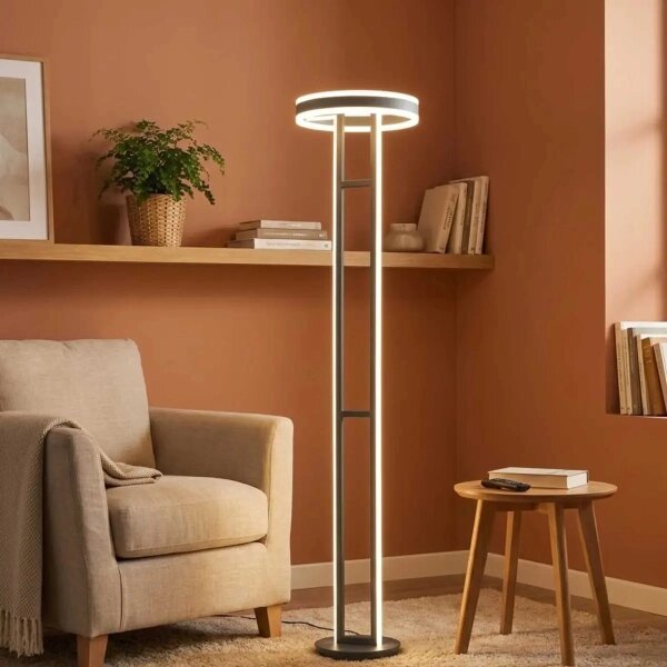 Wofi 3226-203 - Lampă de podea LED reglabilă KEMI LED/105W/230V 3000K neagră + telecomandă