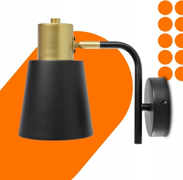 Lampă de perete 1xE27/20W/230V neagră/aurie