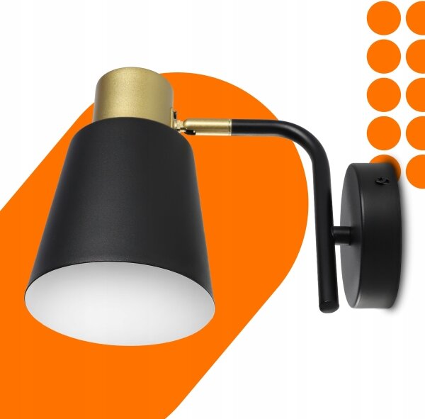 Lampă de perete 1xE27/20W/230V neagră/aurie