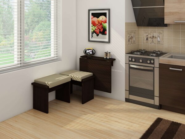 Masă de sufragerie extensibilă Elston 7 (stejar sonoma închis) (pentru 2 persoane). 1051401