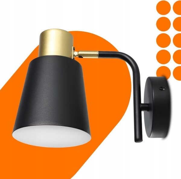 Lampă de perete 1xE27/20W/230V neagră/aurie