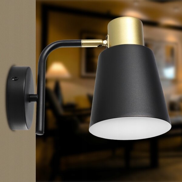 Lampă de perete 1xE27/20W/230V neagră/aurie